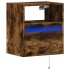 Mueble de TV de pared con luces LED roble ahumado 41x31x45