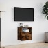 Mueble de TV de pared con luces LED roble ahumado 41x31x45