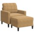 Sillón con taburete terciopelo marrón 60