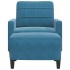 Sillón con taburete terciopelo azul 60