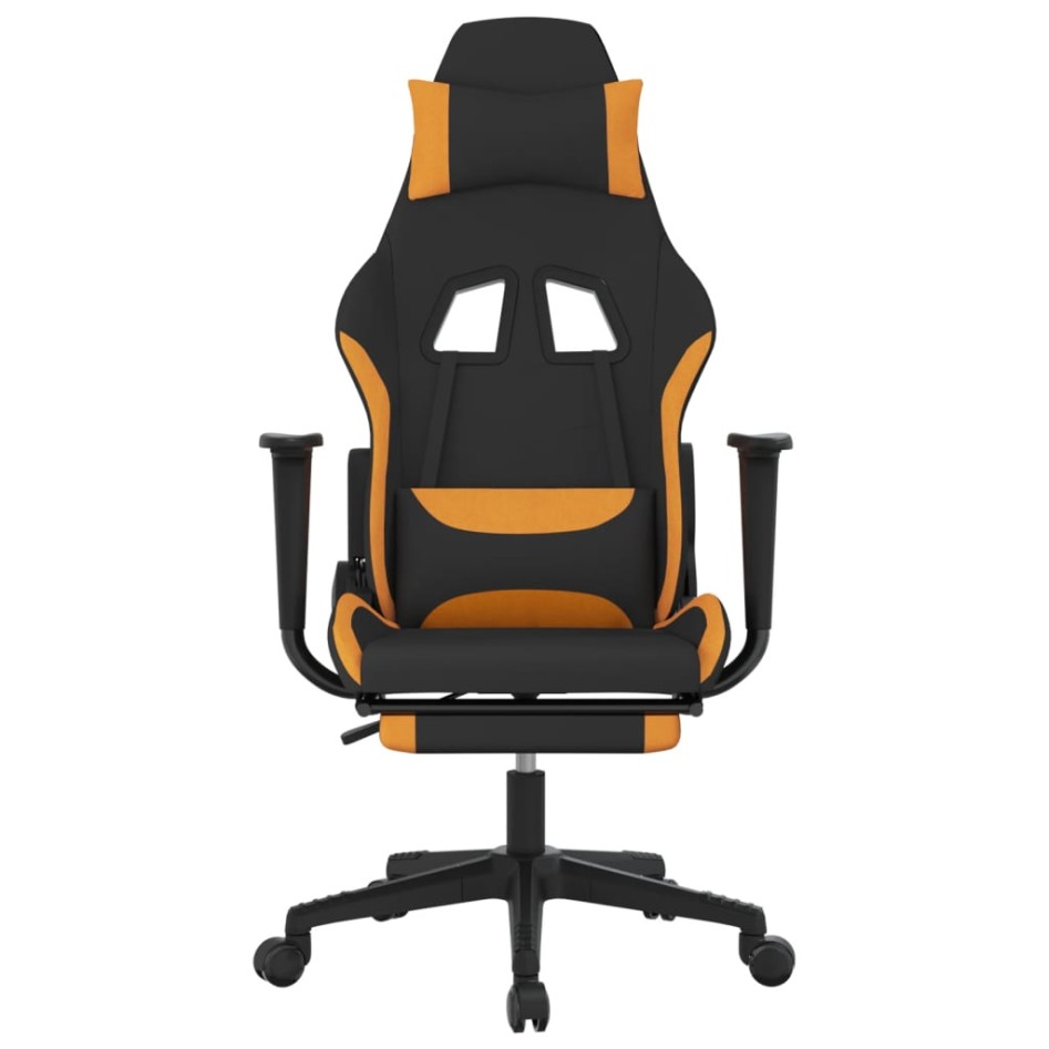 Silla gaming con reposapiés tela negro y