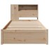 Cama con estantería sin colchón madera maciza de pino 90x190