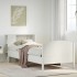 Cama con estantería sin colchón madera maciza blanco 90x200