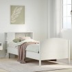 Cama con estantería sin colchón madera maciza blanco 90x200 cm