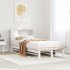 Cama con estantería sin colchón madera maciza blanca 100x200