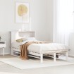 Cama con estantería sin colchón madera maciza blanca 100x200 cm
