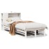 Cama con estantería sin colchón madera maciza blanca 100x200
