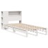 Cama con estantería sin colchón madera maciza blanca 100x200