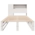 Cama con estantería sin colchón madera maciza blanca 100x200