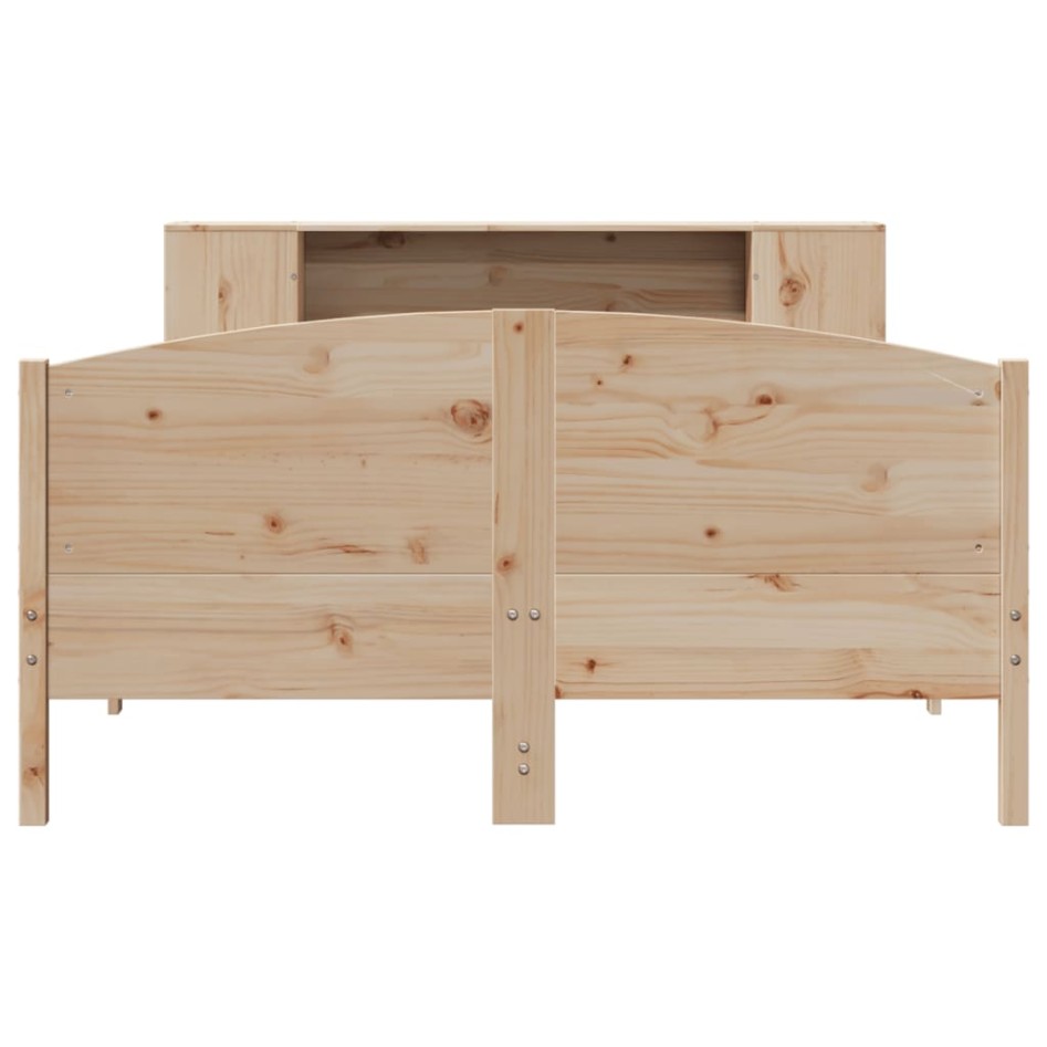 Cama con estantería sin colchón madera maciza de pino