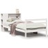 Cama con estantería sin colchón madera maciza blanco 90x200