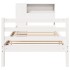 Cama con estantería sin colchón madera maciza blanco 90x200
