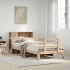 Cama con estantería sin colchón madera maciza de pino 90x200