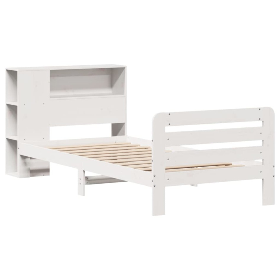 Estructura de cama sin colchón madera de pino blanca 90x200