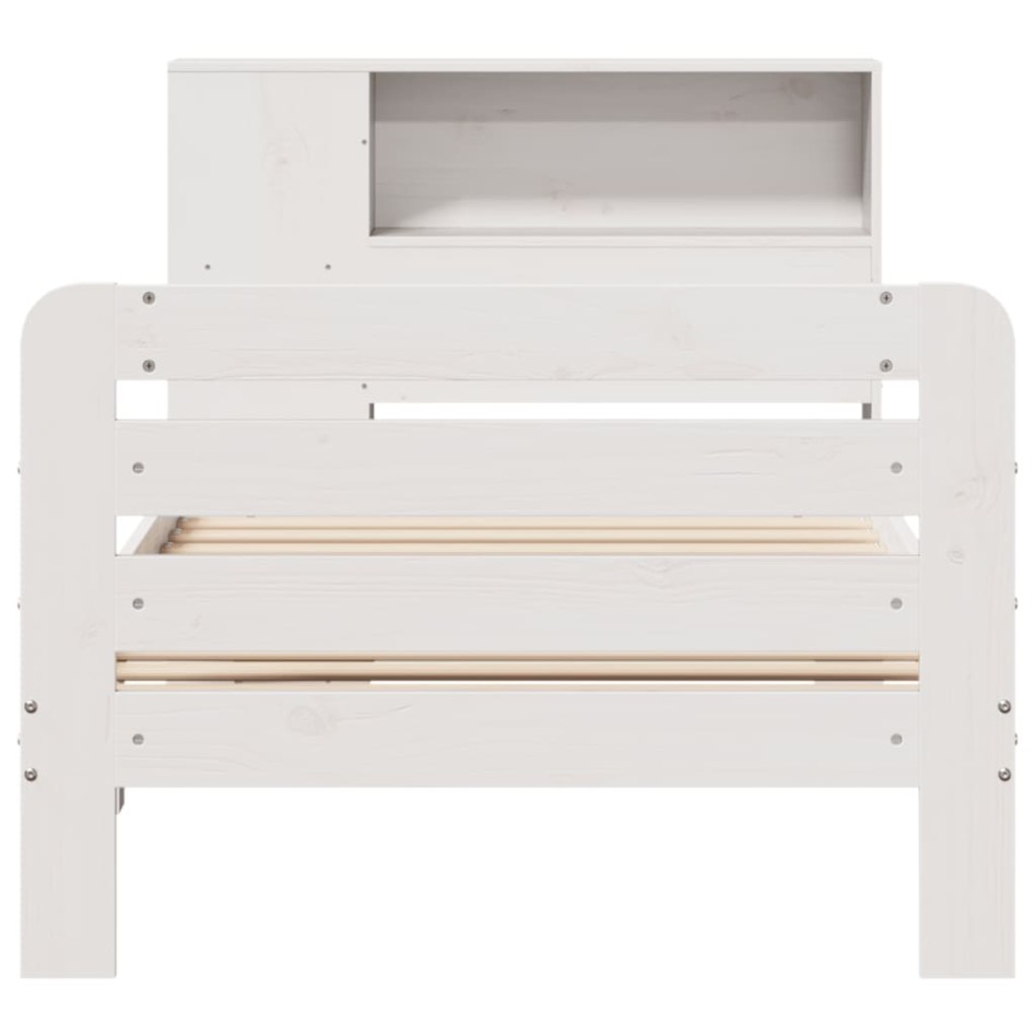 Estructura de cama sin colchón madera de pino blanca 90x200