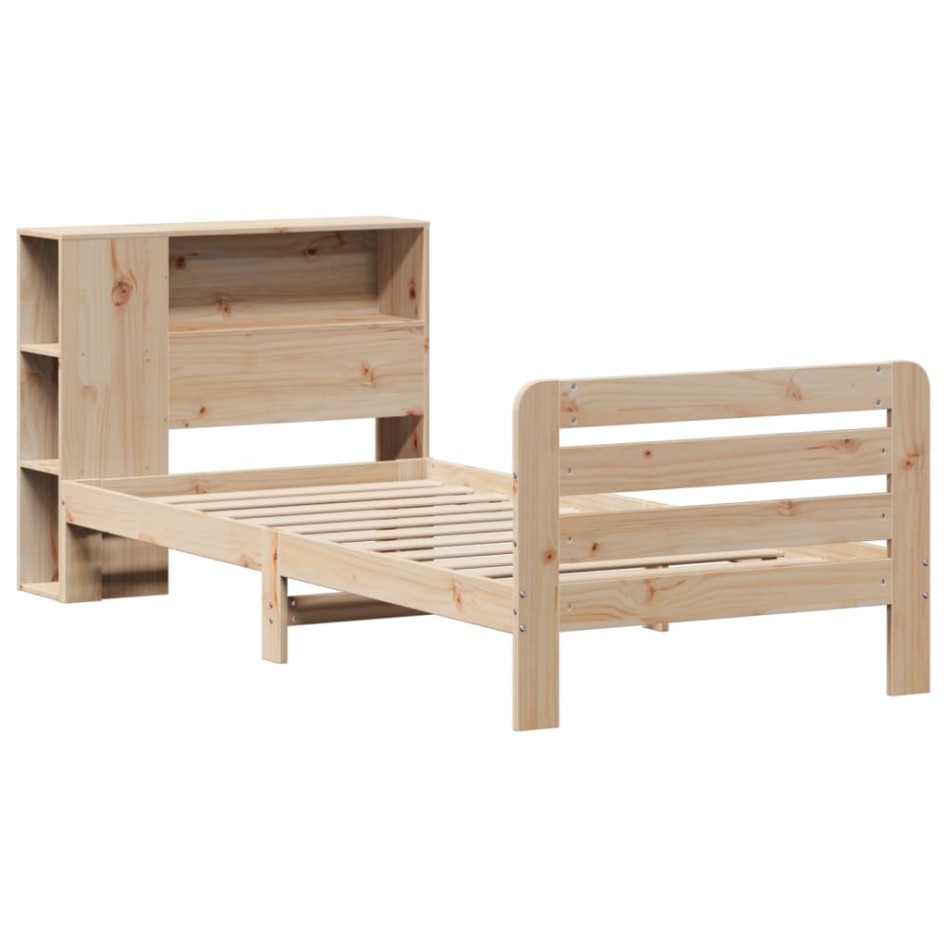 Estructura de cama sin colchón madera maciza pino 75x190