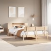 Cama con estantería sin colchón madera maciza de pino 120x190cm
