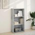 Estantería de madera de ingeniería gris hormigón 60x30x114
