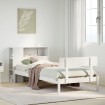 Cama con estantería sin colchón madera maciza de pino 90x190 cm