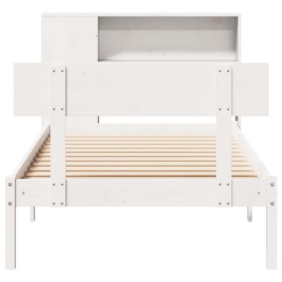 Cama con estantería sin colchón madera maciza de pino 90x190