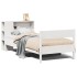 Cama con estantería sin colchón madera maciza blanca 100x200