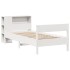 Cama con estantería sin colchón madera maciza blanca 100x200
