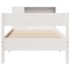 Cama con estantería sin colchón madera maciza blanca 100x200
