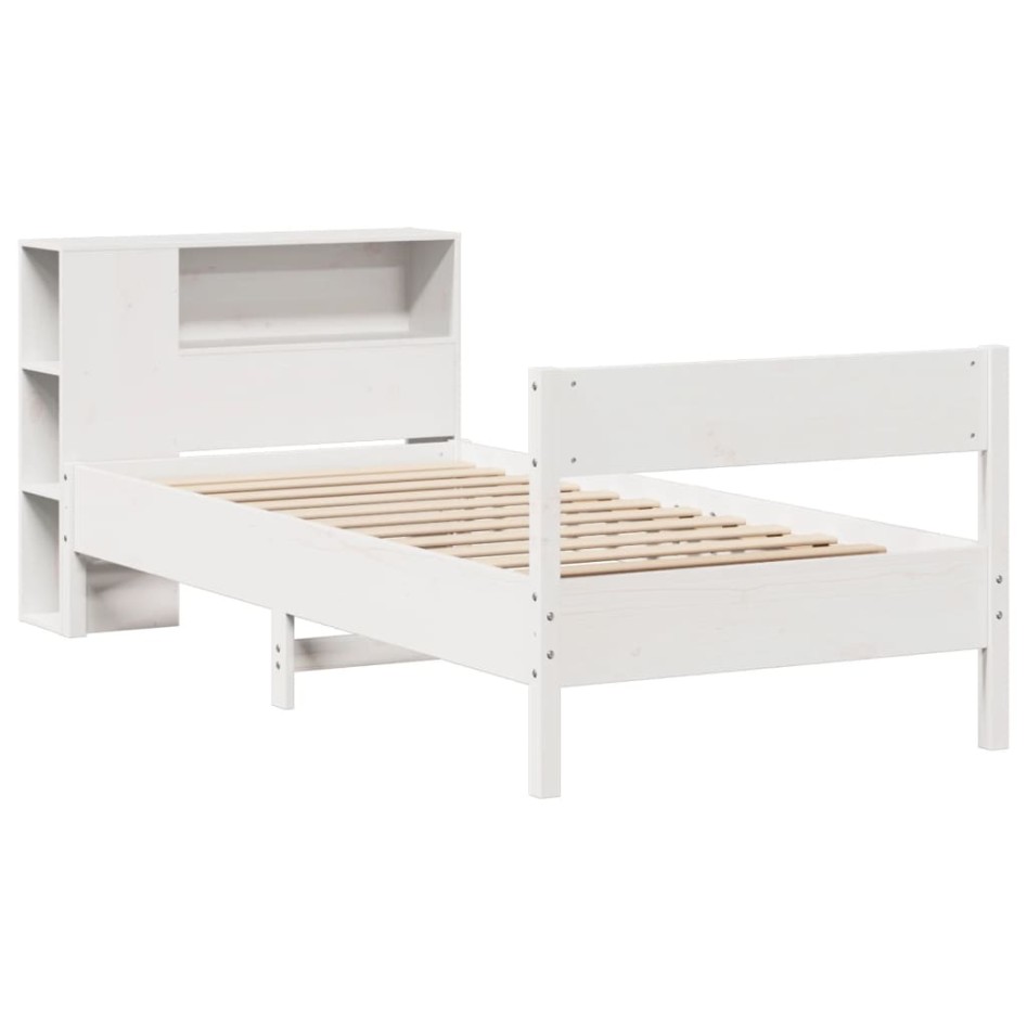 Cama con estantería sin colchón madera maciza de pino 90x190
