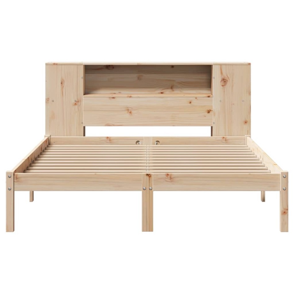 Cama con estantería sin colchón madera maciza de pino