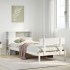 Cama con estantería sin colchón madera maciza blanca 100x200