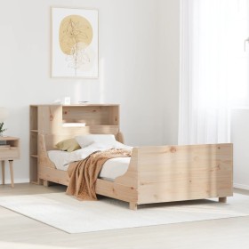 Estructura de cama sin colchón madera maciza de pino 100x200