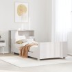 Estructura de cama sin colchón madera maciza blanca 90x190 cm
