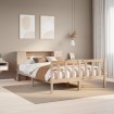 Cama con estantería sin colchón madera maciza de pino 120x190cm