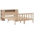 Cama con estantería sin colchón madera maciza de pino