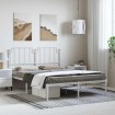 Estructura cama sin colchón con cabecero metal blanco 135x190cm