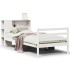 Cama con estantería sin colchón madera maciza blanca 100x200