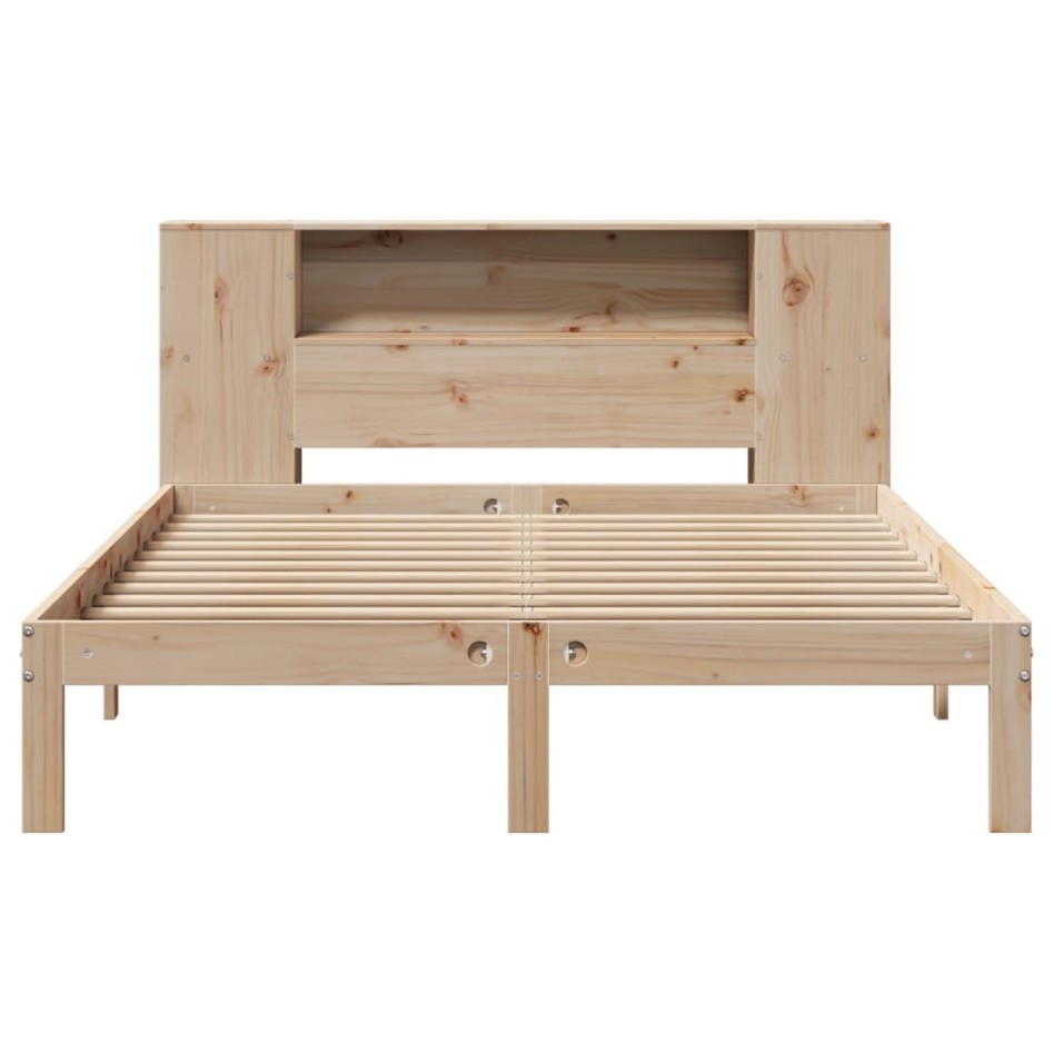 Cama con estantería sin colchón madera maciza de pino