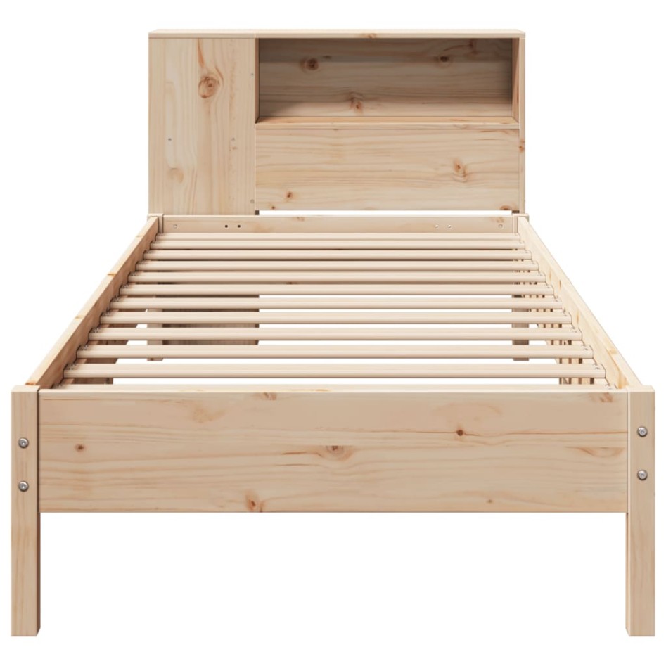 Cama con estantería sin colchón madera maciza de pino 90x200