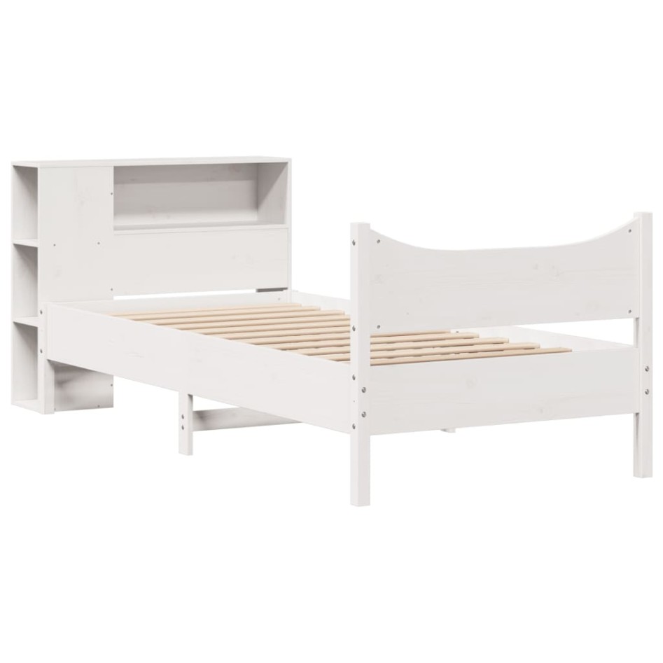 Estructura de cama sin colchón madera maciza blanca 90x190