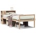 Cama con estantería sin colchón madera maciza de pino 90x200