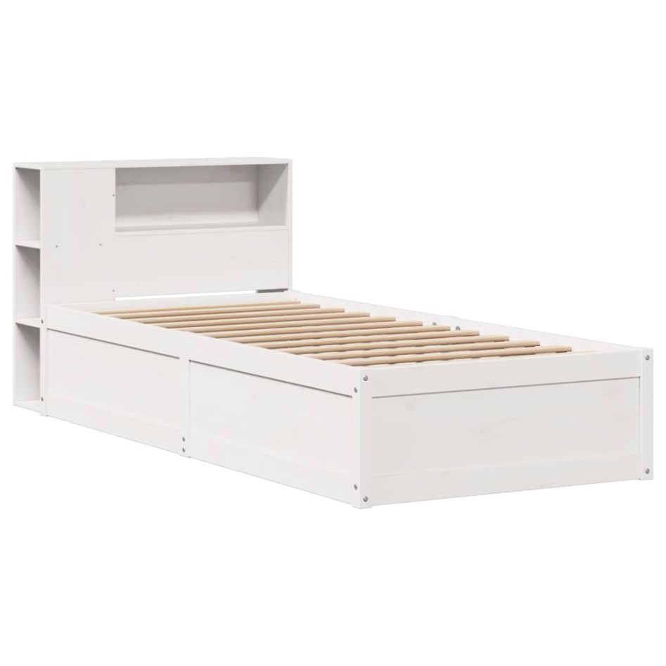 Estructura de cama sin colchón madera maciza blanca 90x190