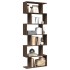 Librería divisora 6 niveles madera marrón roble 70x24x193