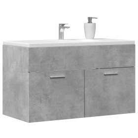 Mueble de lavabo madera ingeniería gris hormigón 90x38,5x46