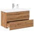 Mueble con lavabo integrado roble