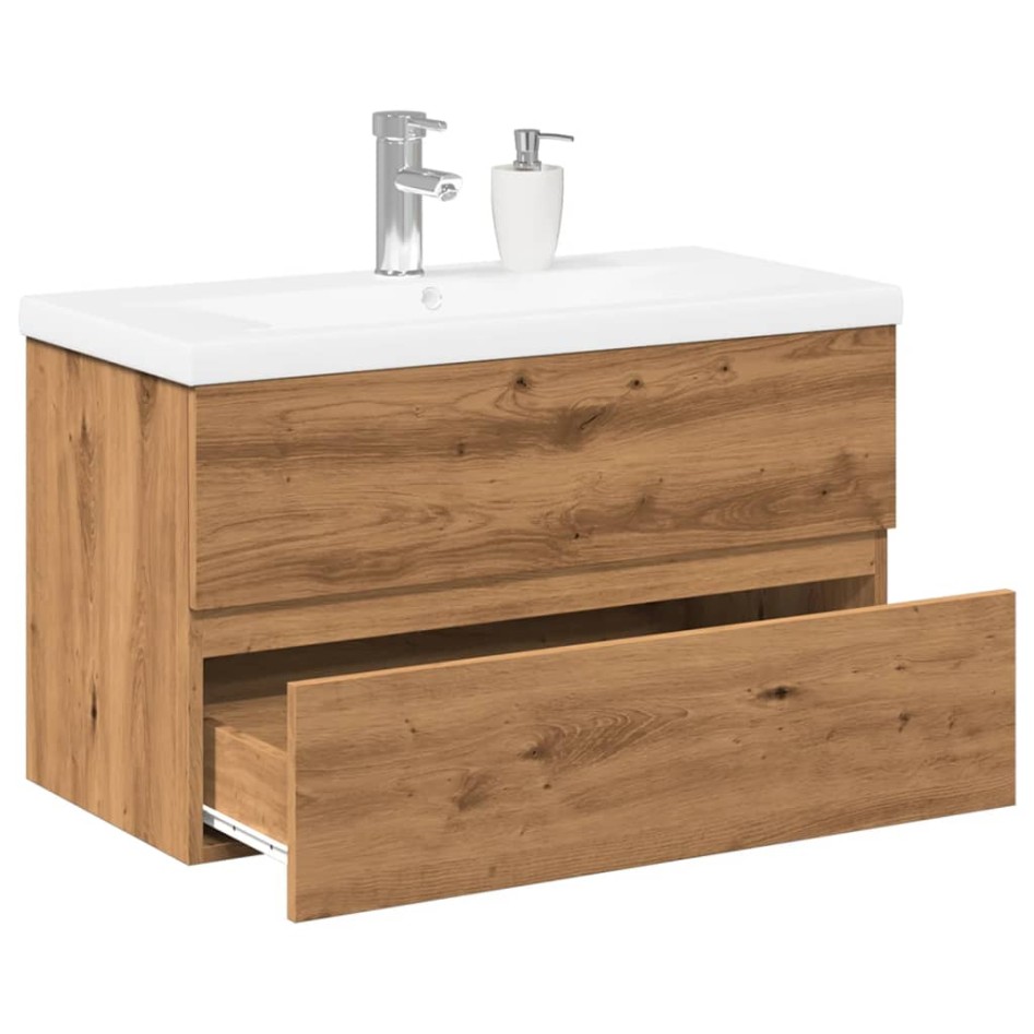 Mueble con lavabo integrado roble