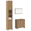Juego de muebles baño 3 piezas madera ingeniería roble artisan