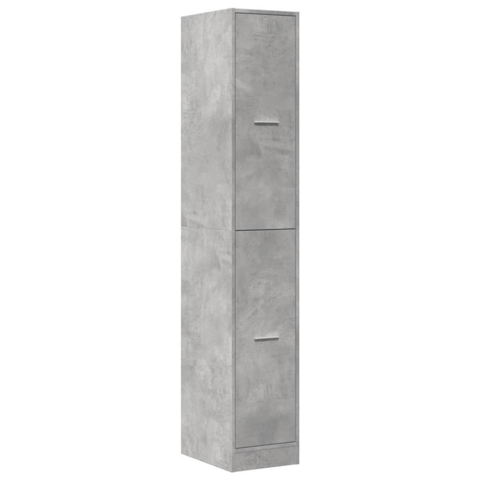 Armario botiquín madera ingeniería gris hormigón 30x41x174,5