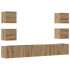 Muebles de TV de pared 6 uds madera ingeniería roble