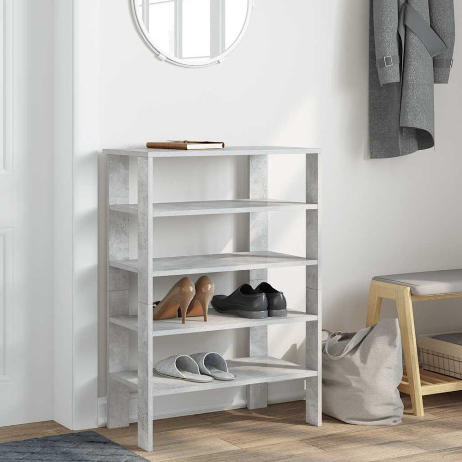 Mueble zapatero madera contrachapada gris hormigón