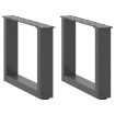 Patas de mesa centro forma U 2uds acero antracita 40x(30-31) cm